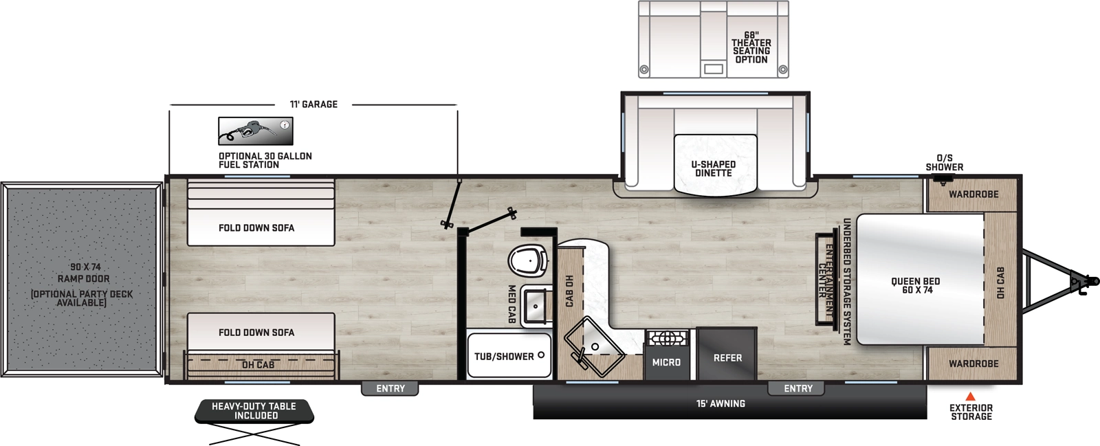 Aurora Toy Haulers 29ATH Floorplan